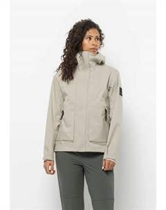 Дождевик "WANDERMOOD 3L JKT W", с капюшоном, серый Jack wolfskin