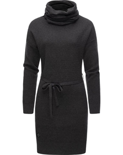 Платье-свитшот в стиле рэгвир "Babett Dress Intl.", теплое зимнее платье с широкой водолазкой, серый Ragwear