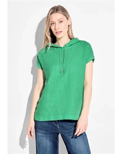Блузка с короткими рукавами и капюшоном на кулиске, зеленый Cecil