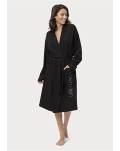 Халат с вертикальной надписью-логотипом, черный Calvin klein