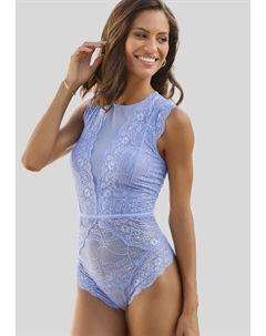 Боди, выполненное из прозрачного кружева и сетчатых вставок, сексуальное нижнее белье, фиолетовый Lascana