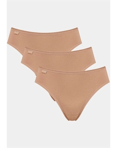 Трусы-брюки "24/7 Cotton Tai C3P" (3 шт. в упаковке), высокое качество изготовления, плоские швы, удобный эластичный пояс, бежевый Sloggi