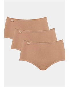 Трусики миди "24/7 Cotton Midi C3P" (3 шт. в упаковке), с эластичным краем в виде "мышиного зуба", бежевый Sloggi