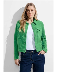 Короткая куртка без капюшона из мягкого смесового материала, зеленый Cecil