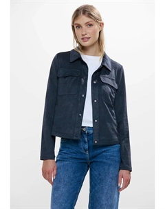 Короткая куртка без капюшона, однотонная, джинсовый Cecil