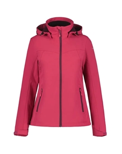 Куртка из софтшелла "D SOFTSHELL JACKE BRENHAM", с капюшоном и высоким воротником-стойкой, малиновый Icepeak