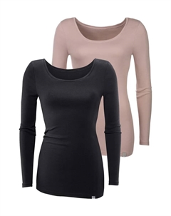 Рубашка с длинными рукавами, особенно длинного кроя, из мягкой ребристой ткани, цвет Rose, Schwarz Bench