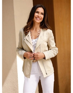 Куртка из искусственной кожи, без капюшона, цвет Sand Classic basics