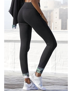 Леггинсы с принтом на манжетах, черный Kangaroos