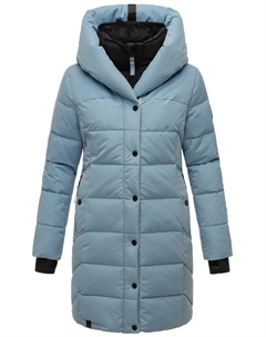 Стеганое пальто Наваху "Knutschilein", стильное женское пальто со съемным флисовым воротником, голубой Navahoo