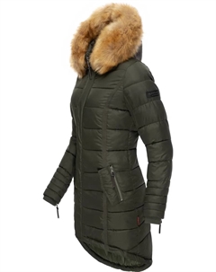 Стеганое пальто "Папайя", высококачественное зимнее пальто с элегантным искусственным мехом, зеленый Navahoo