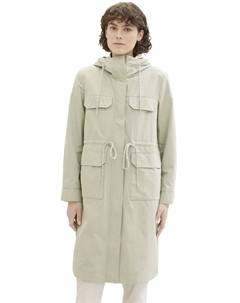 Парка с капюшоном и нагрудными карманами, зеленый Tom tailor