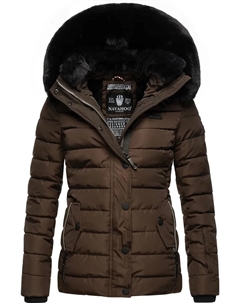 Стеганая куртка Наваху "Милианаа" с капюшоном, элегантная зимняя куртка с капюшоном из мягкого искусственного меха, коричневый Navahoo
