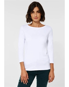 Рубашка с рукавами 3/4 и вырезом-лодочкой, белый Cecil