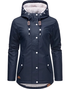 Дождевик "Мардж" с капюшоном, женский зимний плащ на теплой подкладке, голубой Ragwear