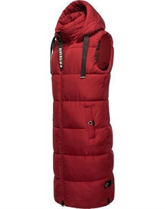 Стеганый жилет "Schnuffelchen" (1 шт.), теплый женский уличный жилет длинный с капюшоном, красный Navahoo