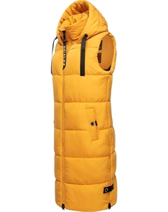 Стеганый жилет "Schnuffelchen" (1 шт.), теплый женский уличный жилет длинный с капюшоном, желтый Navahoo