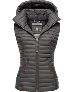 Стеганый жилет Наваху "Шадаа", стильный женский жилет без рукавов с капюшоном, антрацит Navahoo