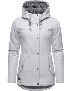 Дождевик "Мардж" с капюшоном, женский зимний плащ на теплой подкладке, цвет Kieselgrau Ragwear