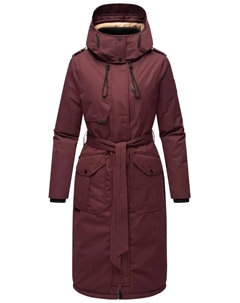 Зимнее пальто Наваху "Hokulanii", длинное зимнее женское пальто с поясом, красный Navahoo