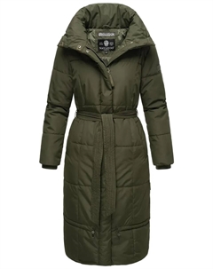 Стеганое пальто Наваху "Миренаа", стильное женское зимнее пальто с поясом, зеленый Navahoo