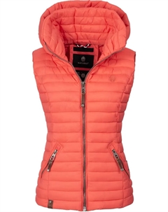 Стеганый жилет Наваху "Шадаа", стильный женский жилет без рукавов с капюшоном, коралловый Navahoo