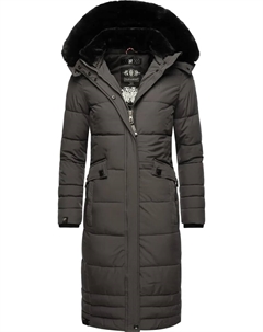 Зимнее пальто Наваху "Фахмия", элегантное стеганое пальто с капюшоном из мягкого искусственного меха, серый Navahoo