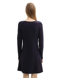 Джинсовое платье с плиссированной юбкой, со структурой Denim, синий Tom tailor