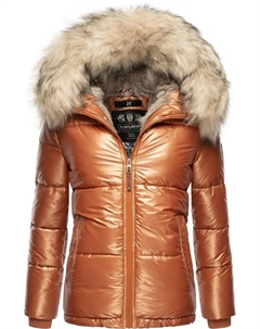 Зимняя куртка Наваху "Тикунаа", с капюшоном, женская стеганая куртка на теплой подкладке с капюшоном из искусственного меха, цвет Zimt Navahoo