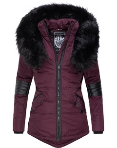 Зимняя куртка "Нирвана" с капюшоном, элегантная стеганая куртка с воротником из черного искусственного меха, красный Navahoo