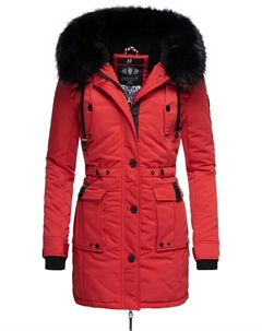 Зимнее пальто "Luluna Prc", элегантная парка с большим капюшоном из искусственного меха, красный Navahoo