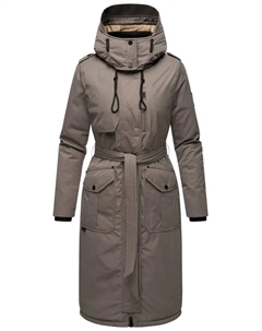 Зимнее пальто Наваху "Hokulanii", длинное зимнее женское пальто с поясом, серый Navahoo