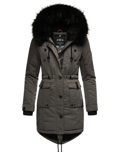 Зимнее пальто "Luluna Prc", элегантная парка с большим капюшоном из искусственного меха, серый Navahoo