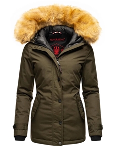 Зимняя куртка "Лаура" с капюшоном, элегантная парка с капюшоном из искусственного меха, зеленый Navahoo