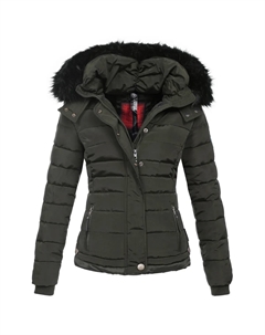 Стеганая куртка "Хлоя", качественная зимняя куртка со съемным капюшоном, антрацит Navahoo