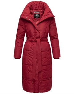Стеганое пальто Наваху "Миренаа", стильное женское зимнее пальто с поясом, красный Navahoo