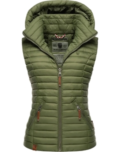 Стеганый жилет Наваху "Шадаа", стильный женский жилет без рукавов с капюшоном, зеленый Navahoo