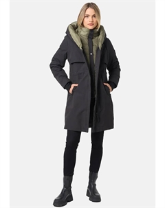 Полупальто Наваху "Snowelf", зимнее пальто с высоким воротником и большим капюшоном, черный Navahoo