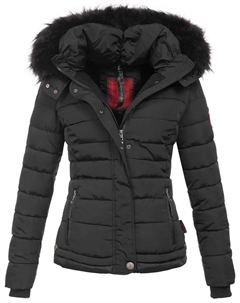 Стеганая куртка "Хлоя", качественная зимняя куртка со съемным капюшоном, черный Navahoo