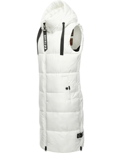 Стеганый жилет "Schnuffelchen" (1 шт.), теплый женский уличный жилет длинный с капюшоном, белый Navahoo