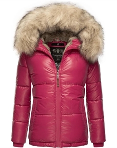 Зимняя куртка Наваху "Тикунаа", с капюшоном, женская стеганая куртка на теплой подкладке с капюшоном из искусственного меха, фуксия Navahoo