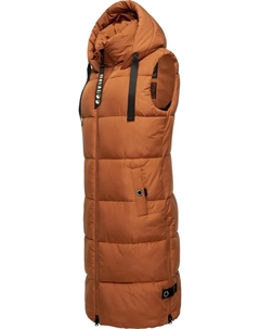 Стеганый жилет "Schnuffelchen" (1 шт.), теплый женский уличный жилет длинный с капюшоном, коричневый Navahoo