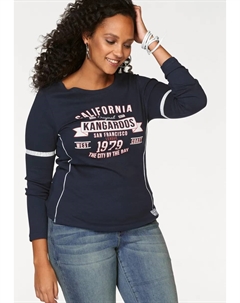 Рубашка с длинными рукавами и принтом спереди и на рукавах, цвет морской волны Kangaroos