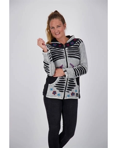 DEPROC Активная флисовая куртка "Пэчворк NUNAVUT LIGHT GREY & NEW FLOWER POWER", серый Deproc active