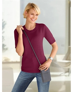 Повседневный образ Свитер с короткими рукавами "Пуловер", фуксия Casual looks