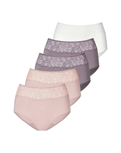 Трусики на талии (5 шт.), изготовлены из эластичного хлопка высокого качества, розовый Vivance