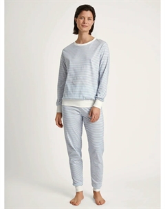 Пижама "Cotton Stripes" (2 шт.), с мягкими ребристыми манжетами на концах, цвет Endless Sky Calida
