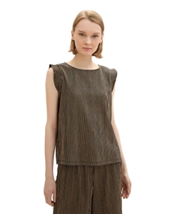 Джинсовый топ-рубашка с принтом по всей поверхности Denim, бежевый Tom tailor