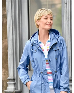 Длинная куртка с капюшоном, синий Classic basics