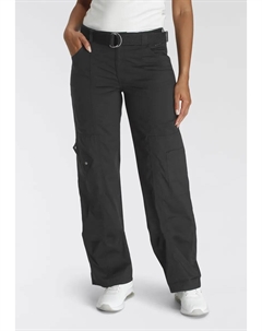 Брюки-карго (2 шт., со съемным ремнем), со специальным дизайном карманов, черный Kangaroos